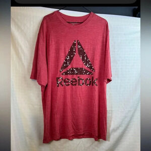 Reebok Crew Neck T-Shirt Men's Size XL Red Short Sleeve